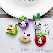 卡通黑耳狗水果树脂配件 diy奶油胶手机壳发夹头饰鞋扣钥匙扣挂件