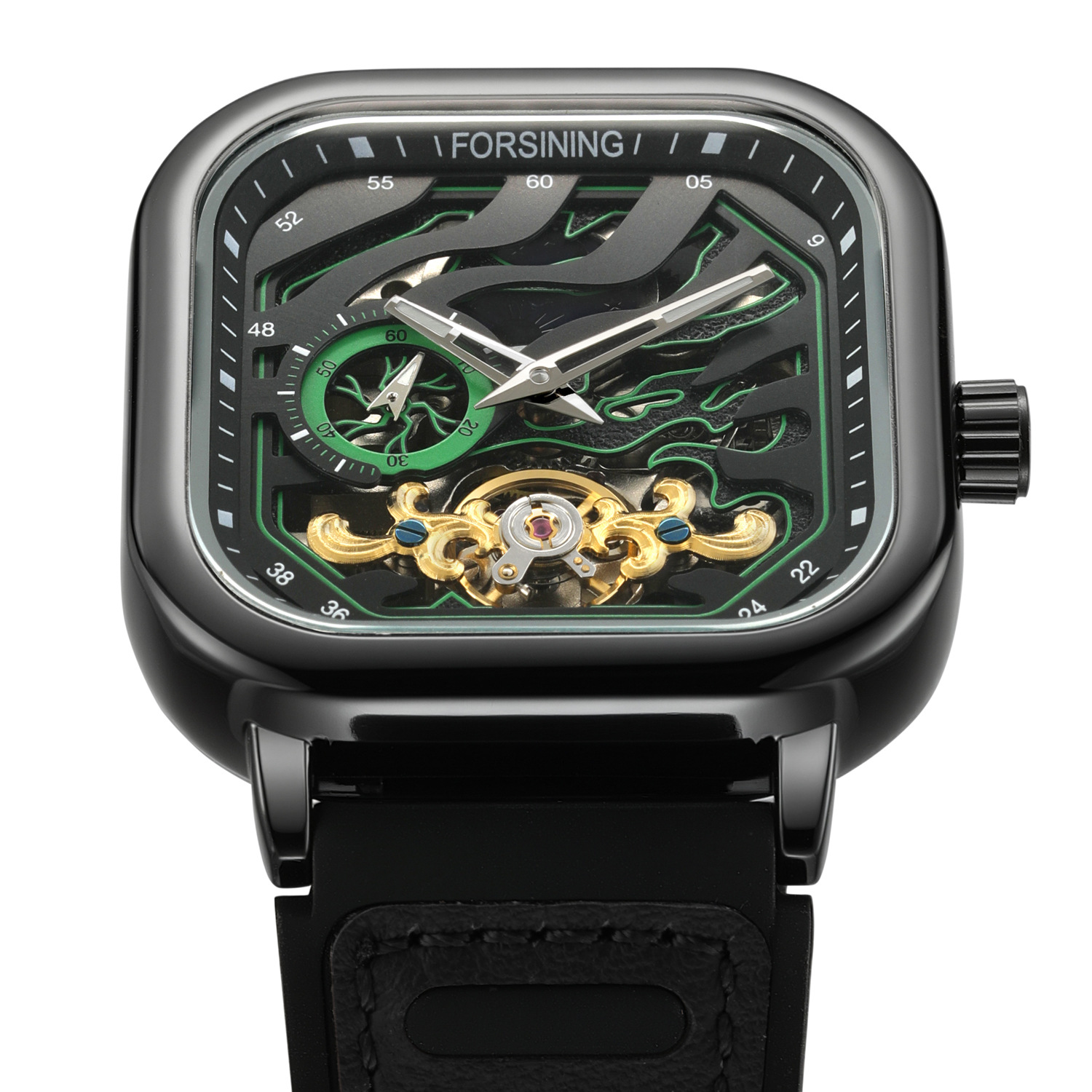 Automatic Mechanical Square Watch European Style Men’s Clock_voghion.com