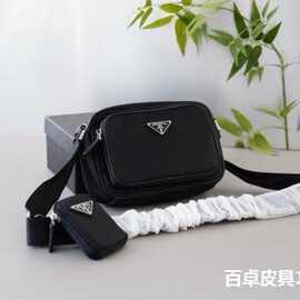 P拉达二合一尼龙帆布包高级感斜挎包单肩小方包相机包图片实拍