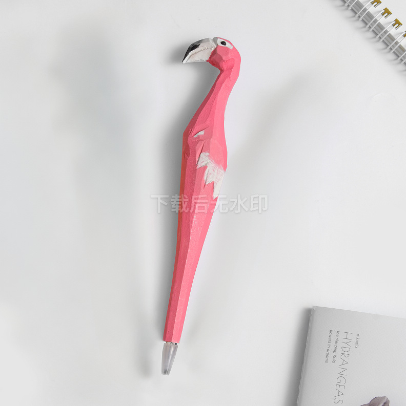 Jirafa elefante lindo animal de dibujos animados pluma tallada a mano creativa pluma de madera talla de madera pluma de gel DIY