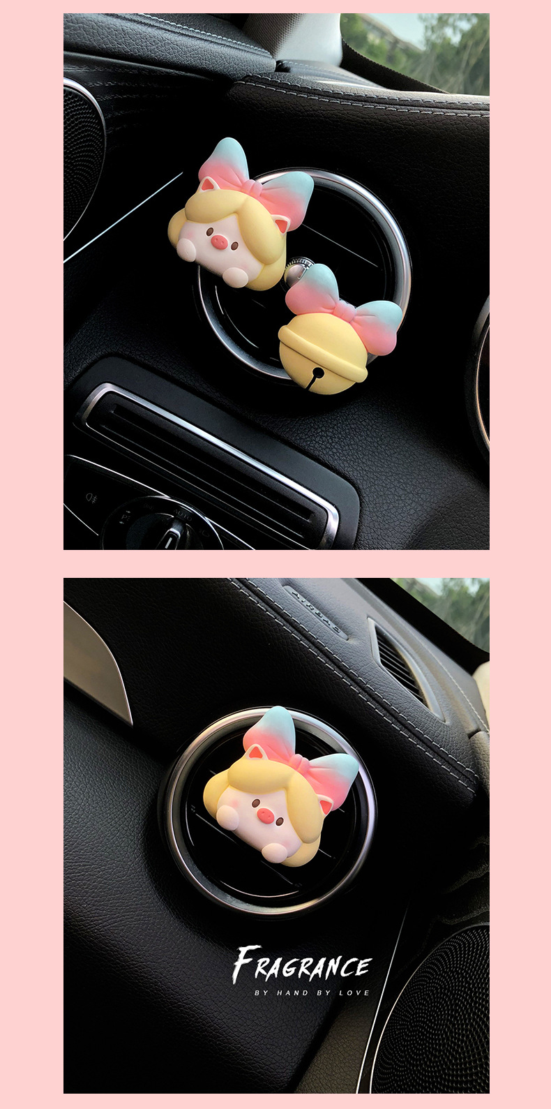 Retro pig Princess car aromatherapy car air outlet perfume decoration fragrance Stone car interior decoration accessories ladies