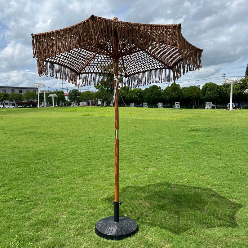 Outdoor Parasol Beach Umbrella Seaside Beach Umbrella Woven Umbrella Simulation Straw Mushroom Shed Outdoor Courtyard Farmhouse Sun Umbrella