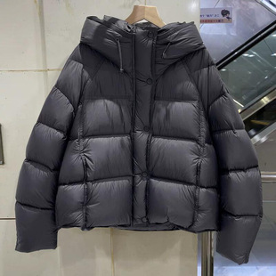 Puff down Jacket Women's 2024 Winter Short Hooded Loose Bread Jacket Thickened White Duck down Warm Jacket Royal Sister