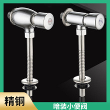 卫生间加长小便器暗装冲洗阀手按式延时阀厂家批发铜小便斗冲水阀