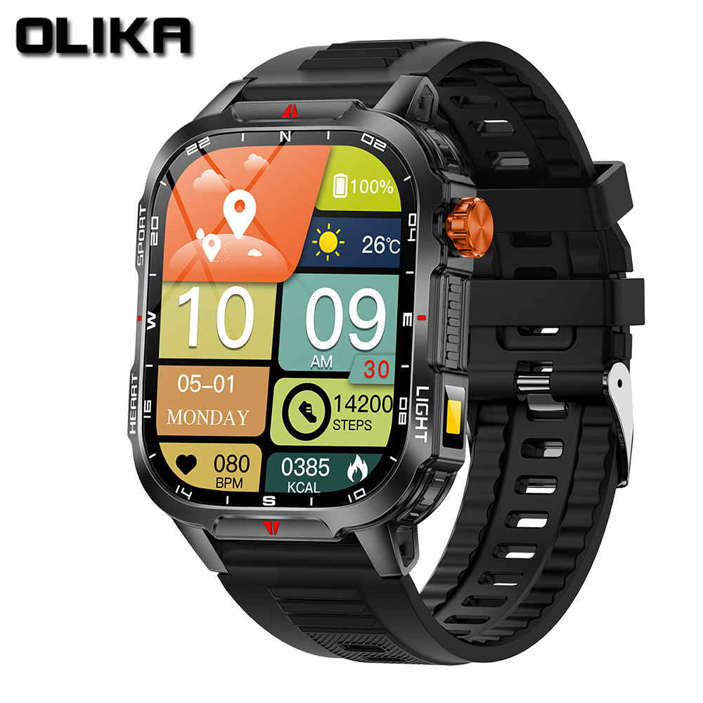 Montre connectée étanche avec batterie haute capacité de 1100 mA, podomètre, fréquence cardiaque et fonction Bluetooth, idéale pour le sport et les appels._voghion.com