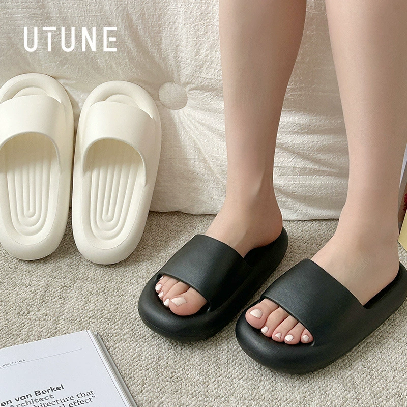 Удобные тапочки на толстой подошве для женщин, летние бесшумные нескользящие тапочки для дома и улицы, также доступны мужские модели.