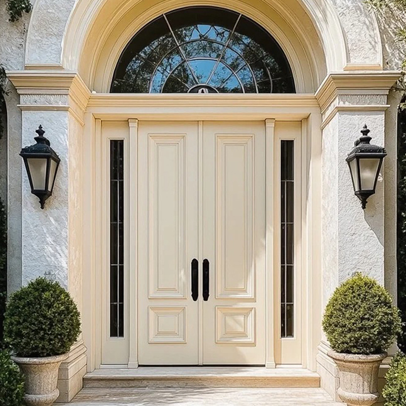 French-Style Spliced Cast Aluminum Glass Door, High-End Cast Aluminum Door, Rural Main Door, Villa Main Door, French-Style Entrance Door