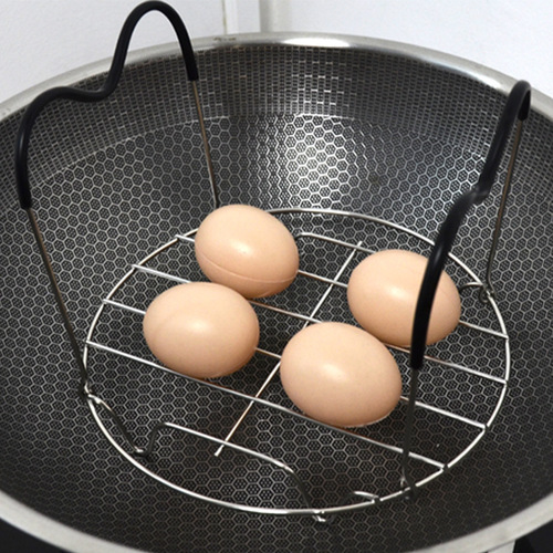 Food supplement box stainless steel with silicone handle steamer rack butterfly basket suitable for pressure cooker iron pot steamer rack steamer