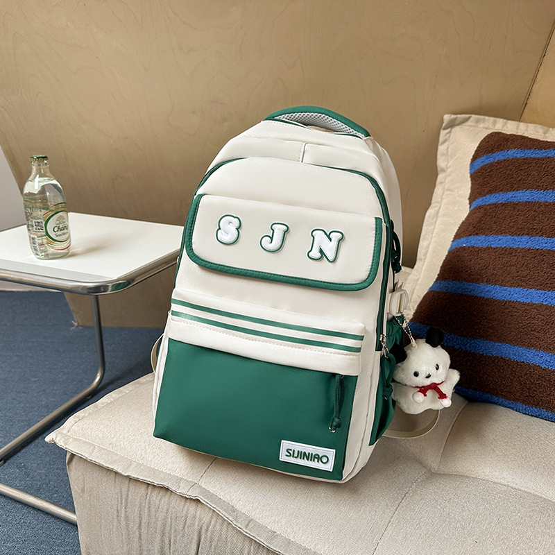 Nueva mochila escolar de gran capacidad, mochila de moda para estudiantes de secundaria coreana, mochila de pareja de estudiantes universitarios de estilo universitario de todo fósforo