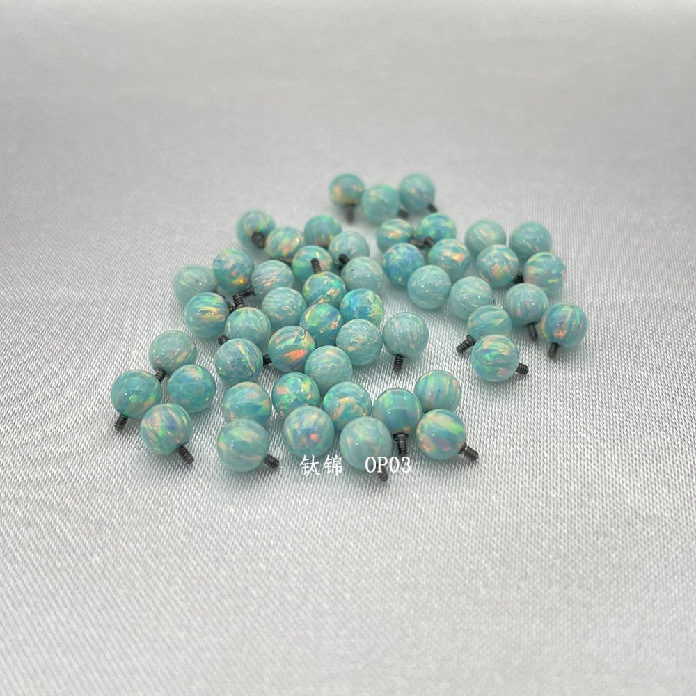 Astmf 136チタン合金極光オーストラリア宝キャンディー色ゼリーオーストラリア宝欧泊舌釘耳釘唇釘穿刺アクセサリー