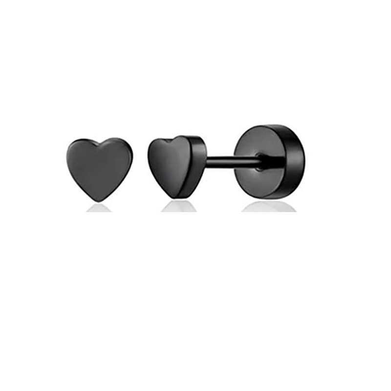 Stainless Steel Black Zircon Pearl Earrings Simple Geometric Stud Earrings for Women Fashion Piercing Jewelry 2024 Spring detail image 16