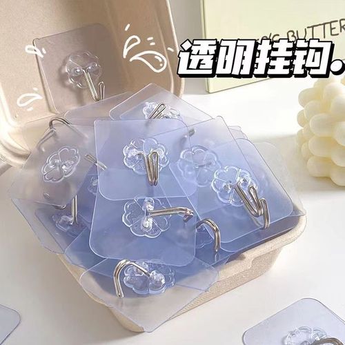 Transparent hook without drilling adhesive strong invisible hook with hook acrylic hook for bathroom and kitchen