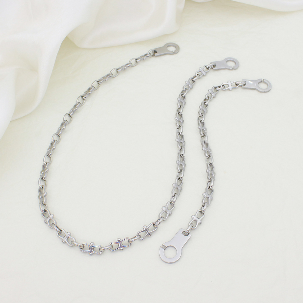 35g Weight Jewelry Set Classification Necklace + Jewelry Quantity Holiday, Daily, Party Occasion Titanium Steel Material Solid Color Pattern Women's Gender Simple Style Style Wholesale Jewelry Simple Style Solid Color Titanium Steel Jewelry Set 无