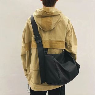 Waterproof Men's Shoulder Bag Simple Crossbody Bag Ins Trendy Brand Large Capacity Backpack Women's Trendy Japanese Casual Shoulder Bag