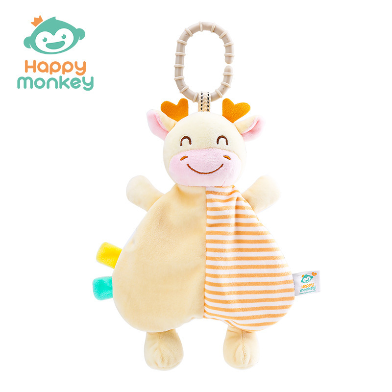 Juguete Colgante para Cuna Happymonkey, Toalla de Confort para Bebés de 0 a 1 Año, Juguete Masticable para Calmar el Sueño y la Educación Temprana