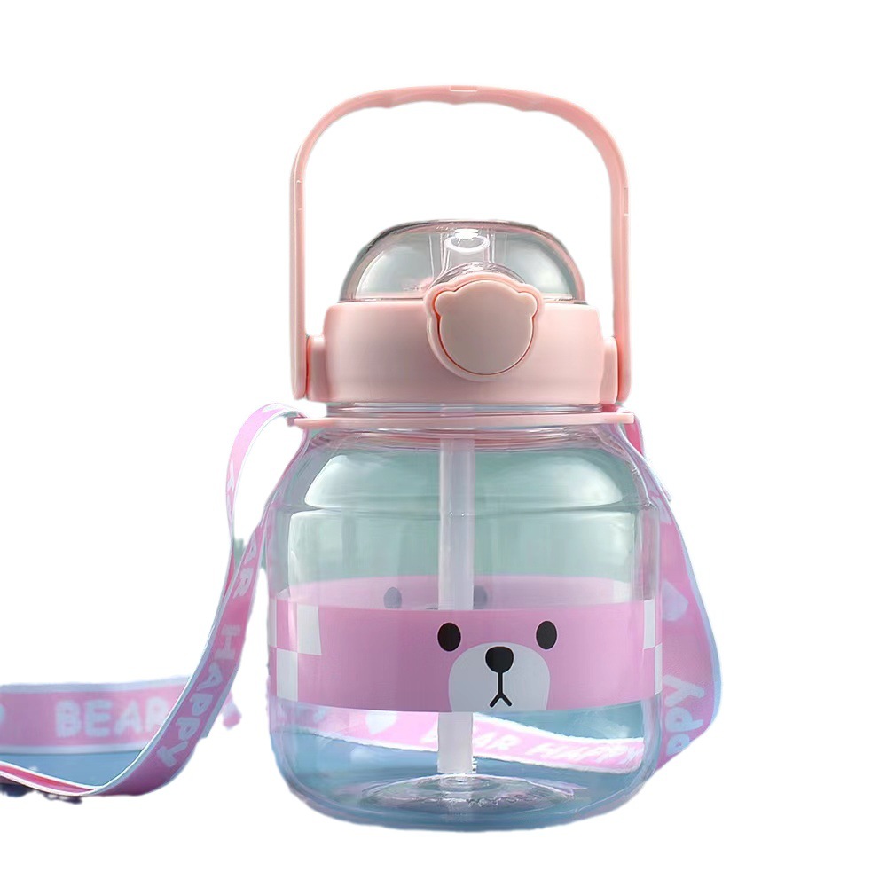 Botella de agua infantil portátil, plástico de gran capacidad