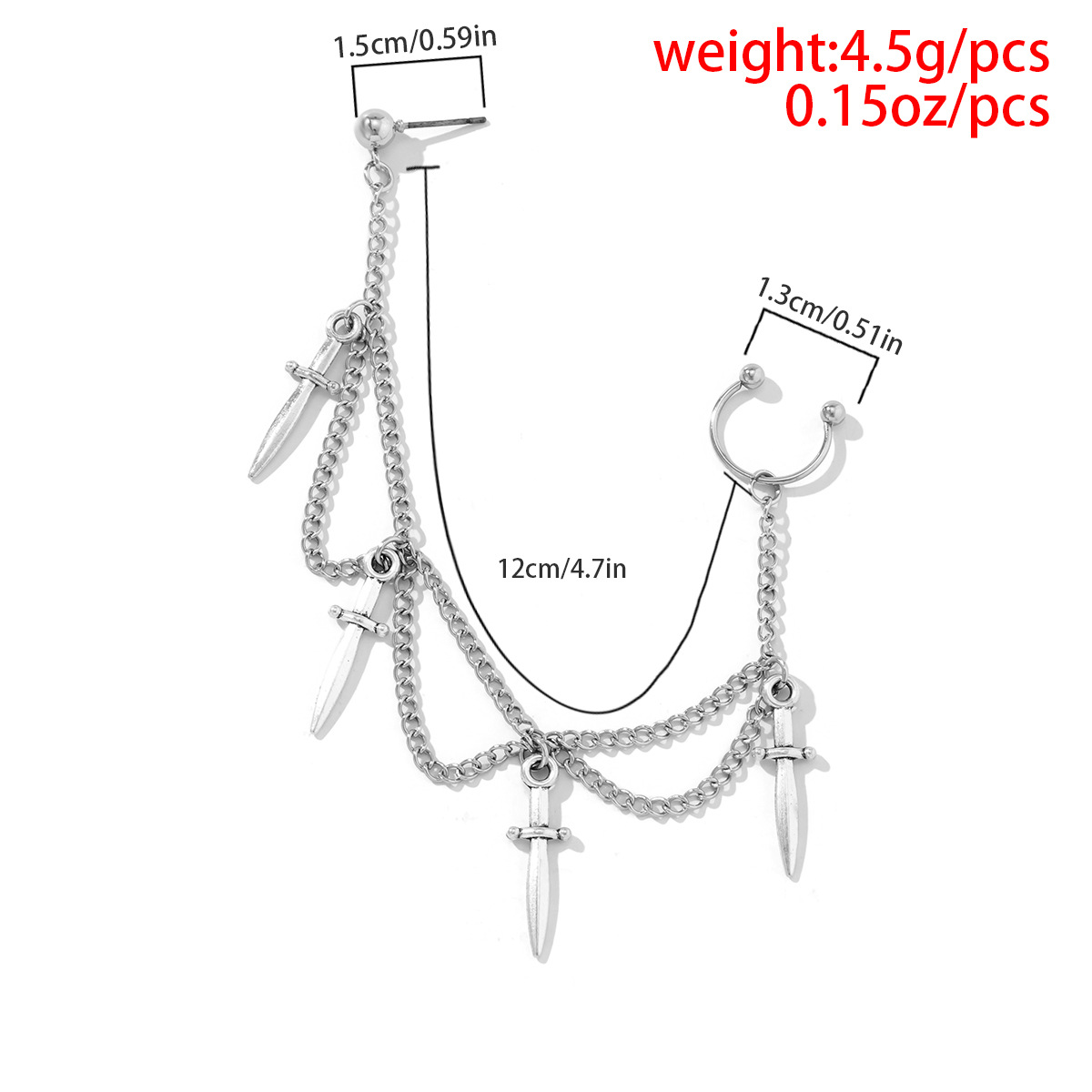 Punk Geometric Moon Iron Plating Nose Ring