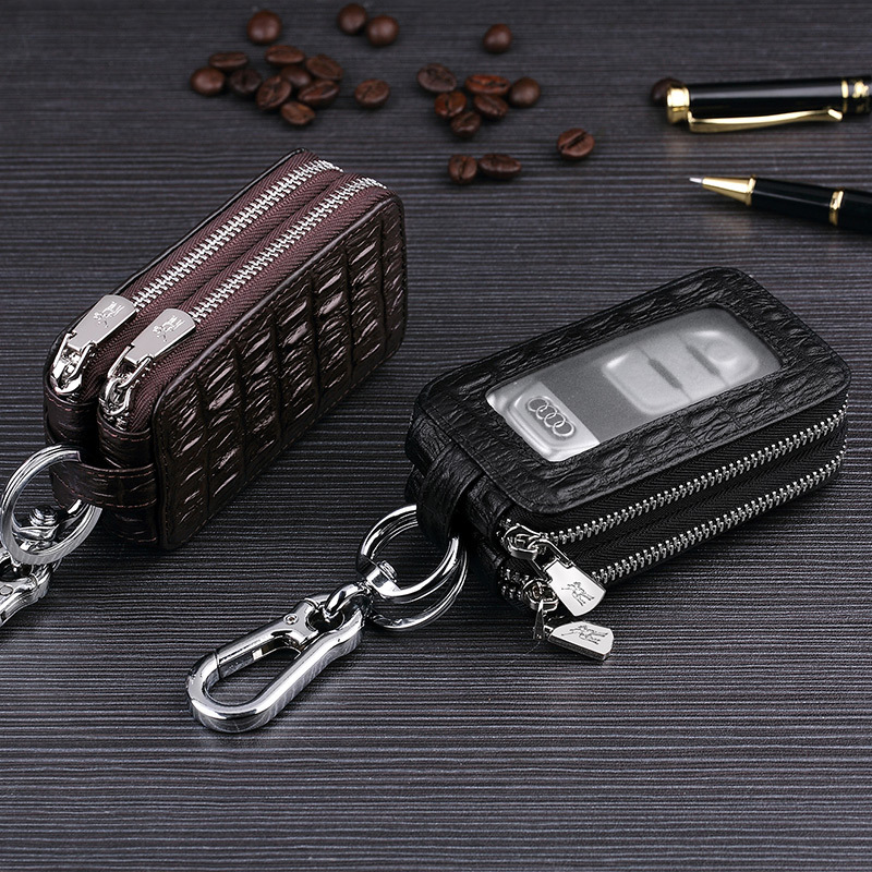Emperor Paul Key Bag Men's High-End Zipper Anti-Theft First-Layer Cowhide Multi-Functional Car Key Bag Wholesale