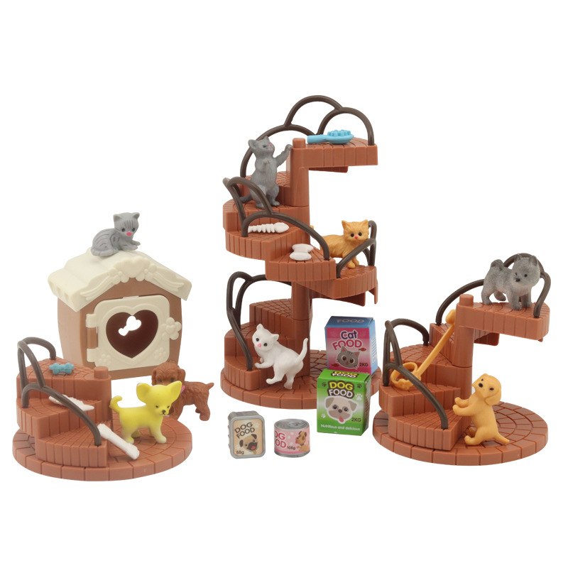 Juegos de escaleras de juguete para mascotas para niños Adornos para niños y niñas Juego de caja de regalo de juguete Venta directa de fábrica al por mayor