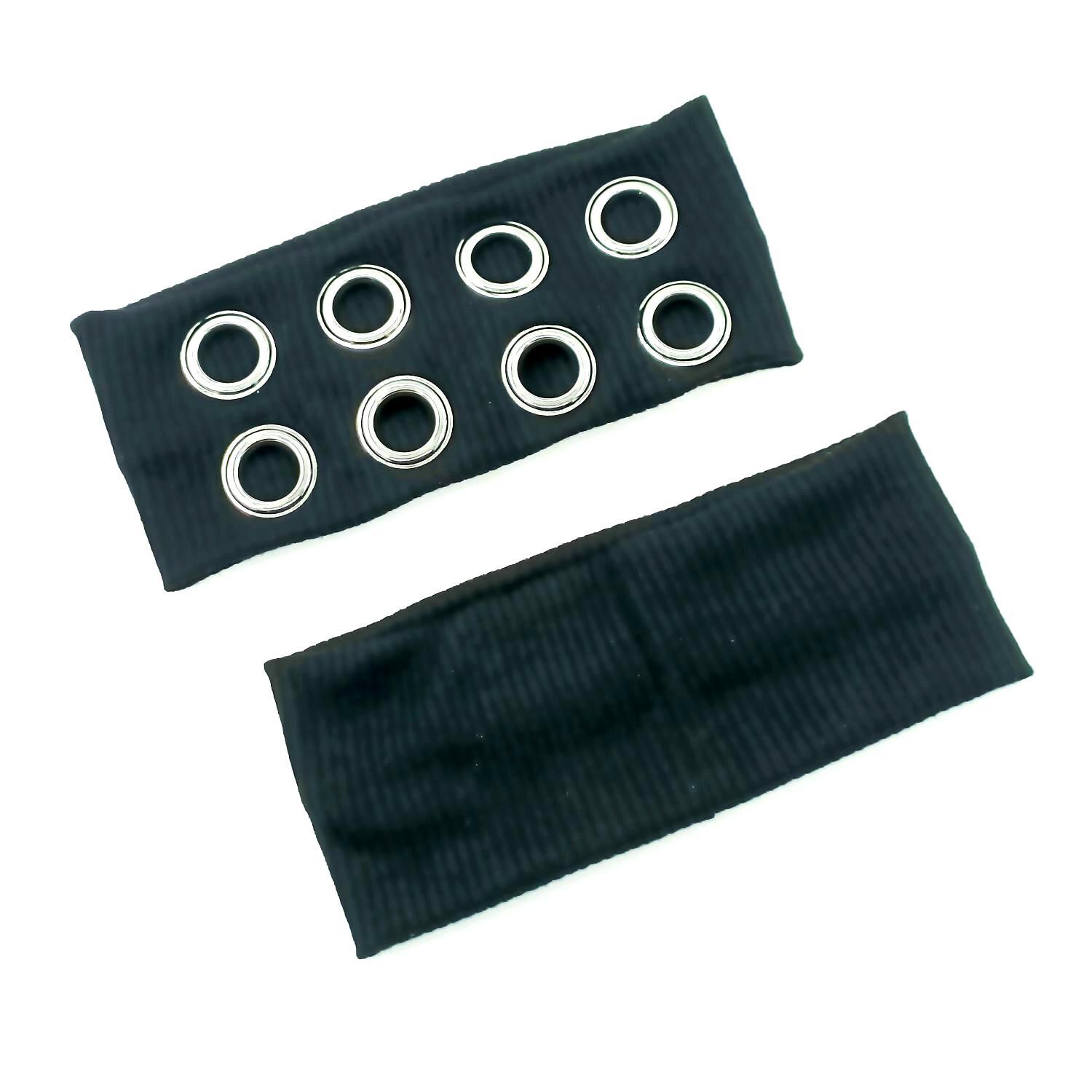 HW241201-20x8cm针织布+8气眼朋克风钉釦头带-