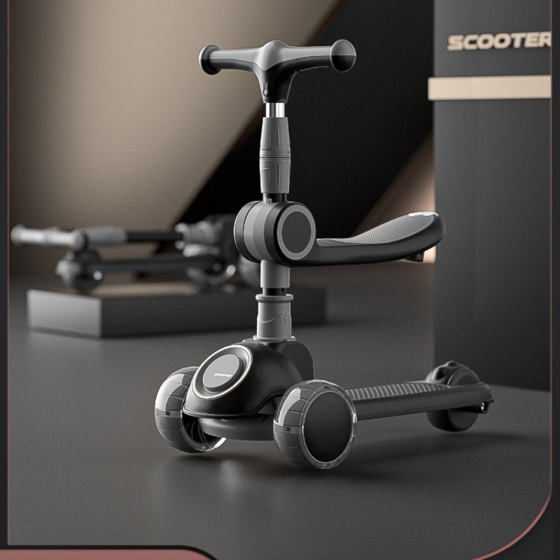 2025 New Kidsren's Scooter 1-3 Years Old 6 to 12 and Above Three-In-One Baby Scooter Can Sit and Ride