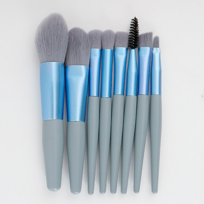 Transfronterizo 8 mini cepillo de maquillaje conjunto de cepillo de sombra de ojos blanqueador de polvo de pintura portátil herramientas de maquillaje de pelo suave