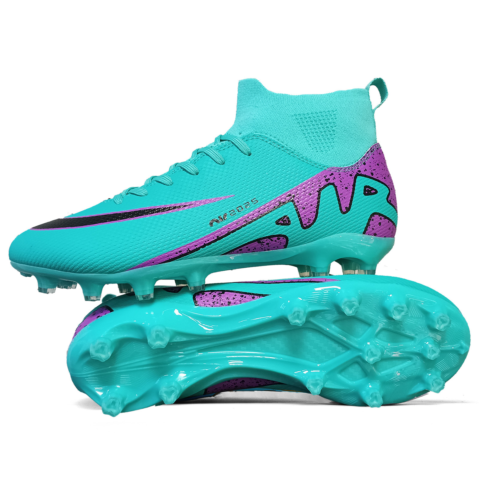 2024 nuevos fabricantes de zapatos de fútbol FGTF zapatos de entrenamiento de interiores zapatos de fútbol de clavos transpirables de alto perfil