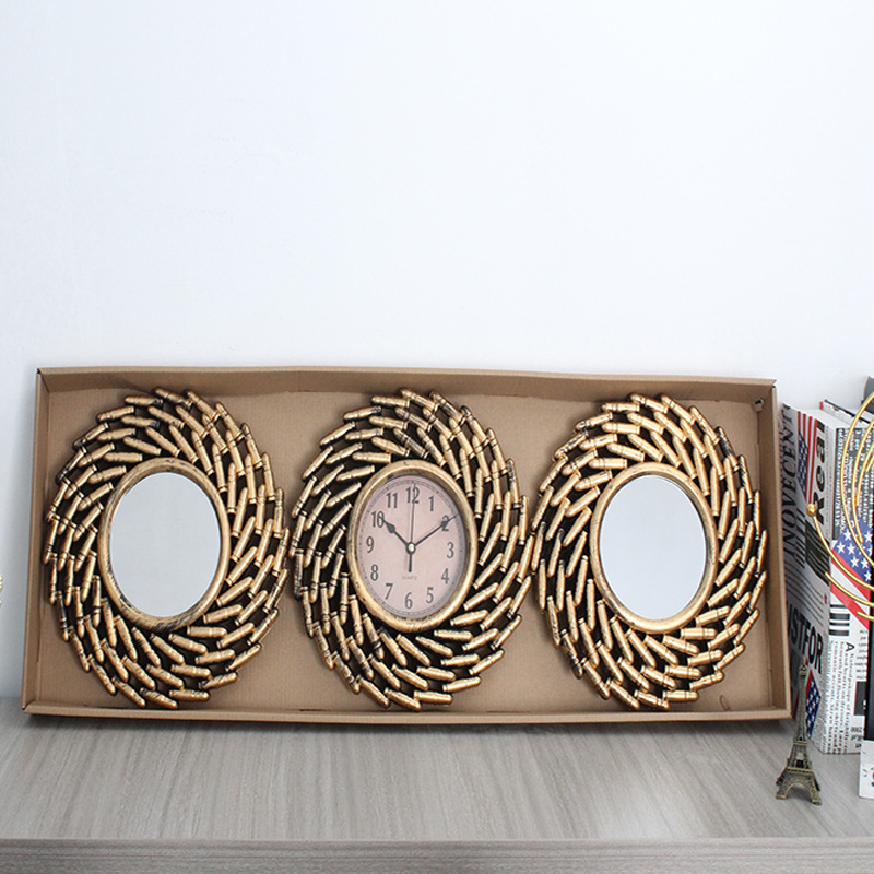 Reloj de pared europeo/americano moderno simple, reloj triple decorativo, reloj de cuarzo creativo de moda para sala/comedor