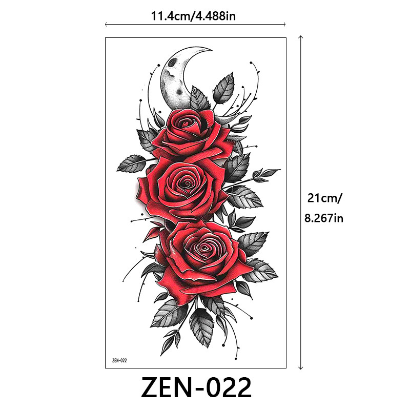 新品跨境 ZEN小全臂纹身贴半臂纹身贴动物花朵万圣节纹身贴tattoo|undefined