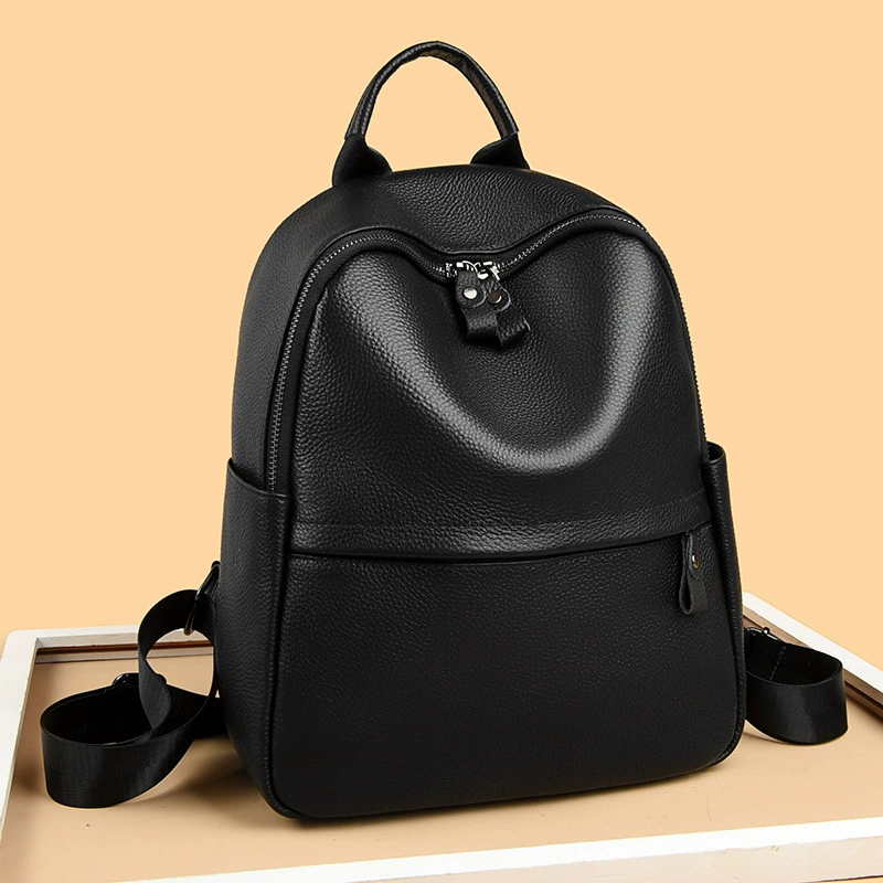 Кожаный рюкзак, сумка через плечо из буйволиной кожи, для путешествий и отдыха, convertsable crossbody, черный