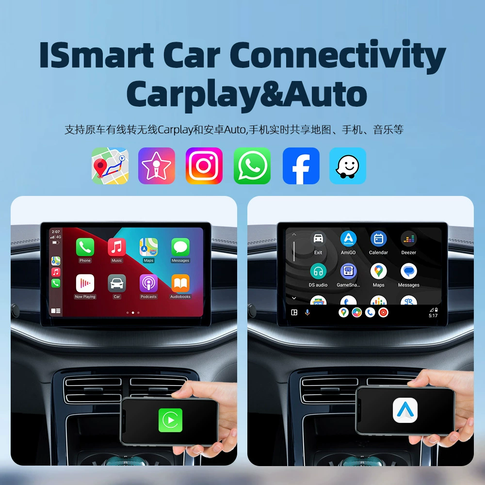 Оригинальный автомобильный проводной поворот беспроводной CarPlay коробка Android Auto три-в-одном YouTube Netflix
