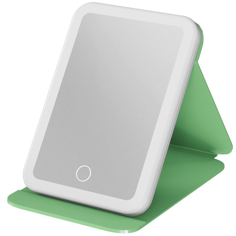 Espejo de maquillaje LED espejo de belleza plegable espejo de maquillaje de escritorio carga con luz de tres colores espejo de relleno de luz entrega al por mayor