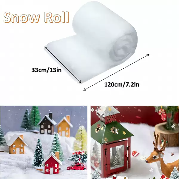 Artificial Snow Blanket 120*33cm Artificial Snowflake Blanket Snow Cotton Snow Scene Cotton Artificial Snow Fake Snow