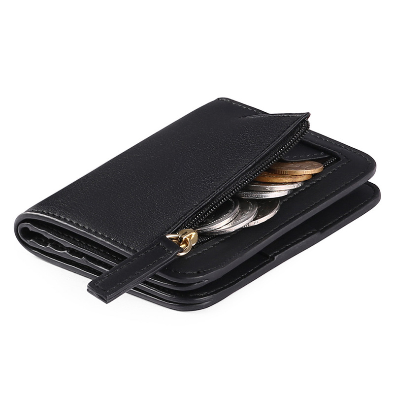 New Ultra-Thin Women's Short Wallet Multifunctional Korean Style Simple Pu Coin Purse Wallet Manufacturer in Stock 8801