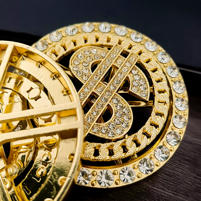 DIY饰品手机壳背贴镶钻时来运转美金发字招财旋转抖音网红同款