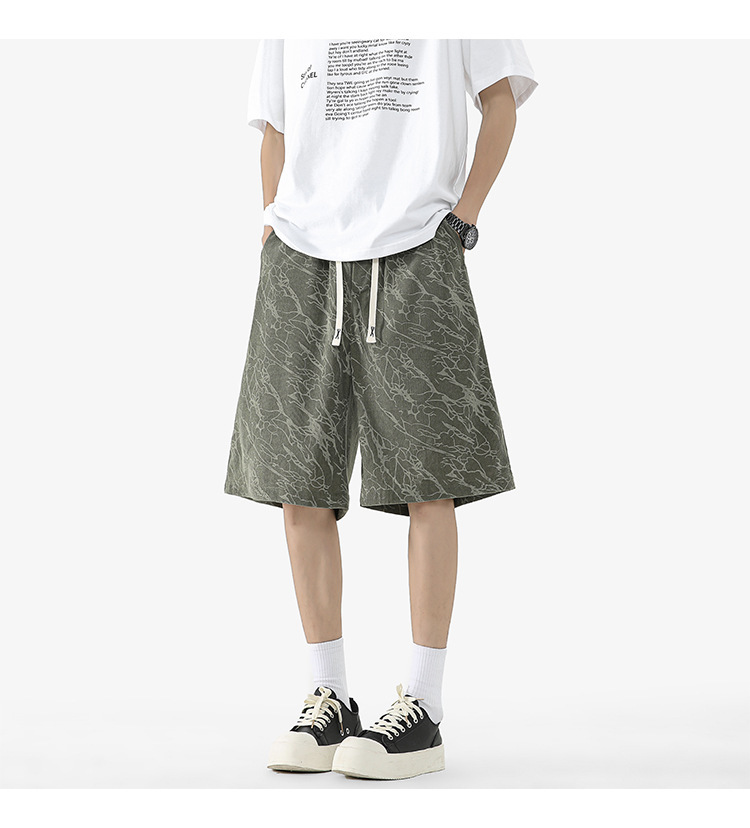 Men's Plus Size Casual Shorts Hong Kong Style Summer Thin Loose Straight Breathable Five Point Shorts Versatile Men's Clothing_viptrois.com