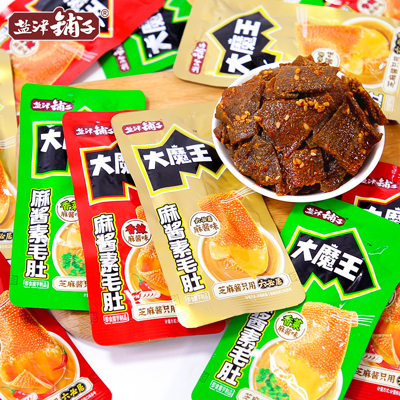盐津铺子大魔王六必居麻酱18g素毛肚小包装魔芋爽解馋小零食散装|undefined