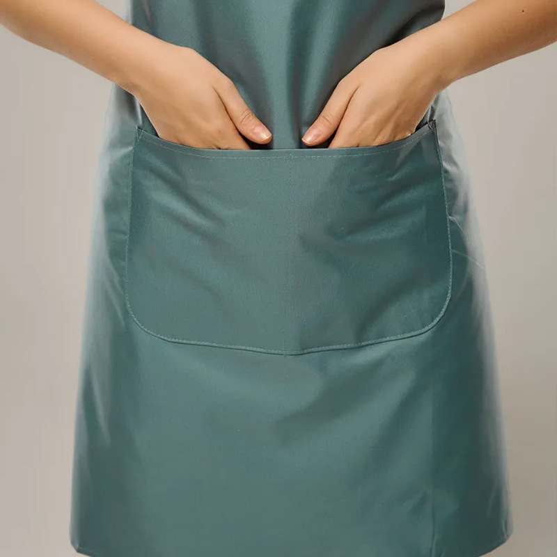 Delantal de poliéster de Amazon transfronterizo, impermeable para hombres y mujeres, restaurante de té con leche, supermercado, tienda de frutas, ropa de trabajo, delantal