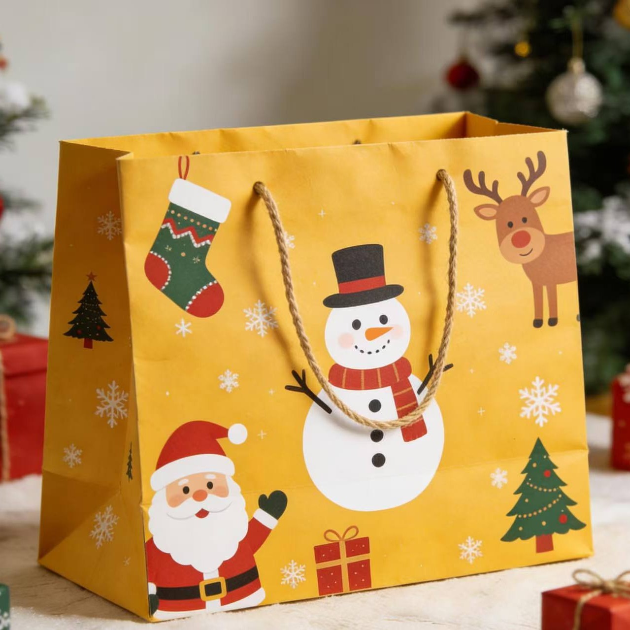 Bolsas de regalo impresas con toallas de papel, bolsas de regalo adecuadas para cumpleaños, bodas, bebés, Navidad y Regalos de Año Nuevo