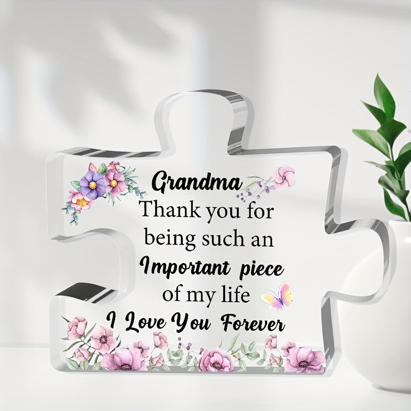 [2D Flat Design] the Acrylic Design of the Grandma Puzzle Card Is Very Suitable as a Mother's Day Gift or Birthday Present