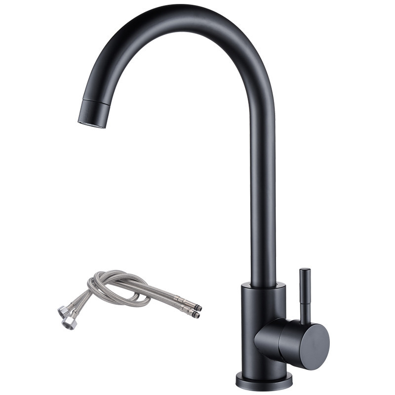 Cocina de acero inoxidable grifo caliente y fría pintura de acero inoxidable grande curvado cepillado de siete palabras fregadero de agua mezclada lavabo grifo image 11