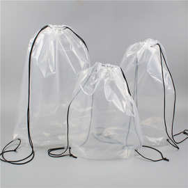 毛绒玩具娃娃收纳袋 透明塑料防尘背包袋 创意广告抽绳束口背包袋