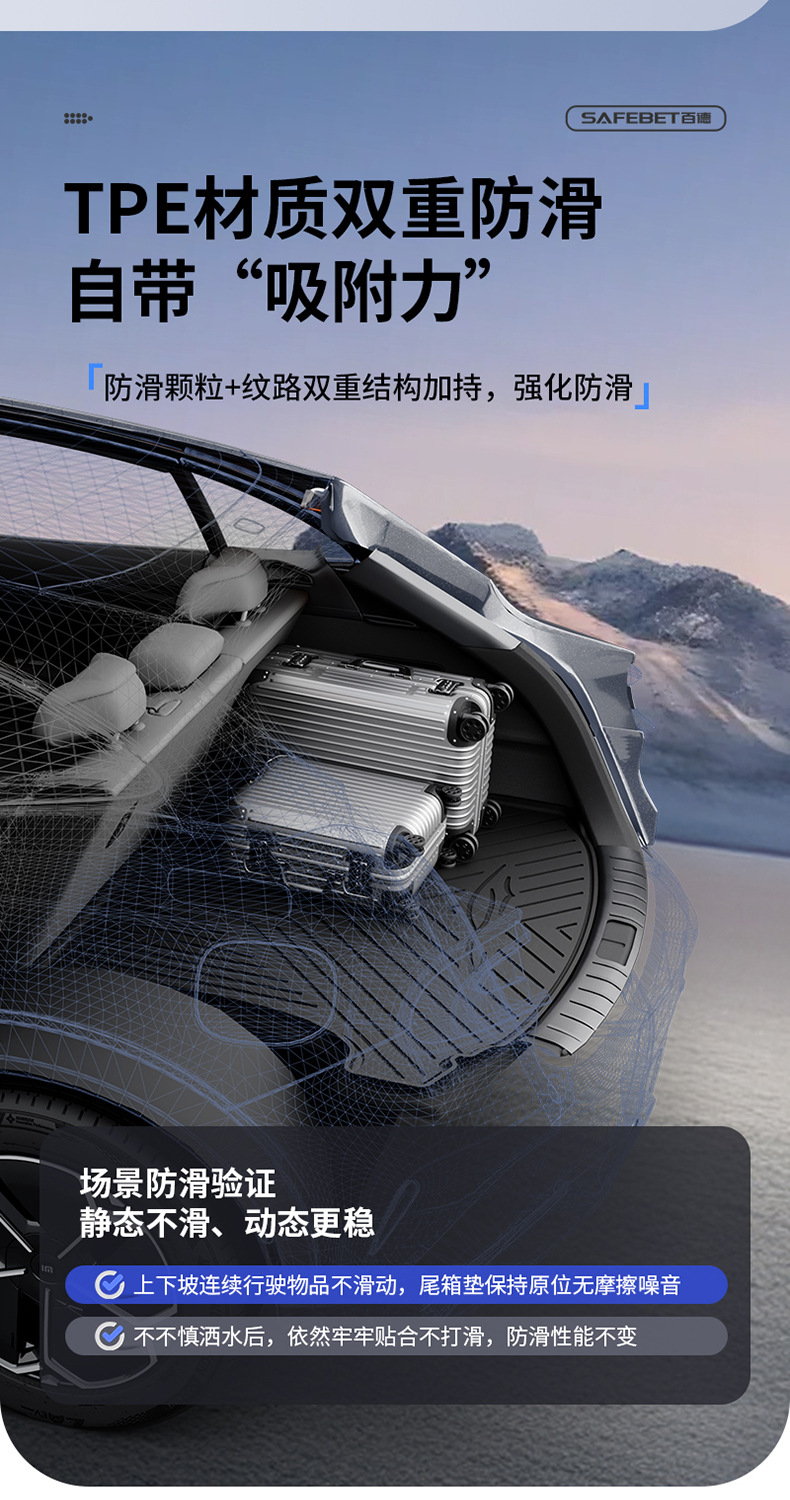 Suitable for Xiaomi Su7 Su7 Ultra Yu7 Special All-Weather Tpe Car Trunk Mat Car Accessories