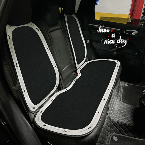 Light luxury bow car seat cushion autumn and winter short plush warm anti-slip car seat cushion comfortable car seat cushion for women
