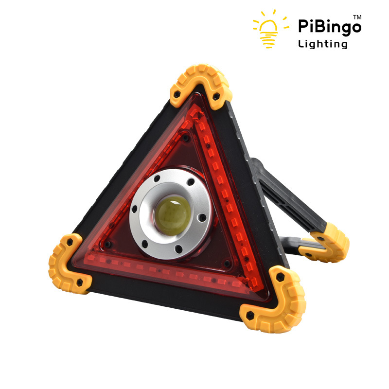 Triángulo de inundación del coche luz roja de advertencia reflector COB LED USB carga portátil lámpara al por mayor