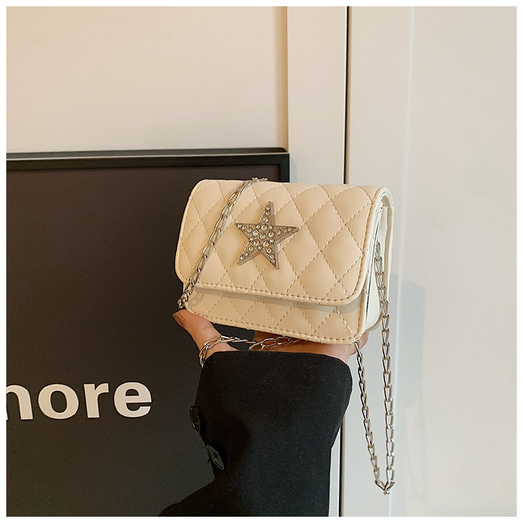131g Weight Polyester Lining Material Flip Cover Closure Type Single Shoulder Strap Strap Type Crossbody Bag Bags Type Casual, Shopping Occasion Pu Leather Material Star, Solid Color, Lingge Pattern All Seasons Season Unisex Gender Basic, Classic Style Style Square Shape Medium Size Unisex Medium Pu Leather Star Solid Color Lingge Basic Classic Style Square Flip Cover Crossbody Bag 14