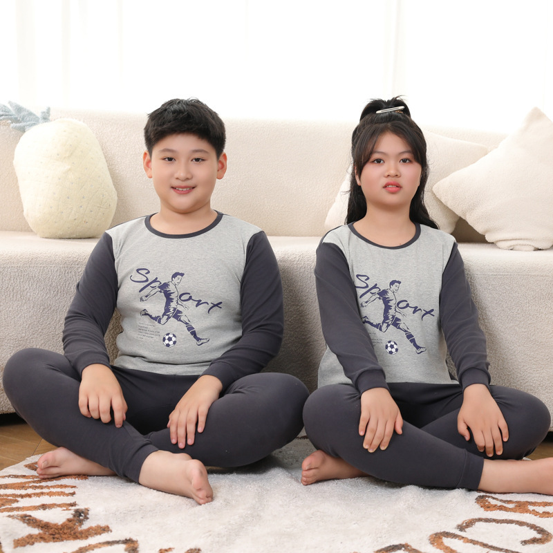太った男の子の秋の服の秋のズボンのスーツの純綿の大きい子供のパジャマの女の子は太って大きいサイズの綿のセーターの子供の下着をプラスします。|undefined