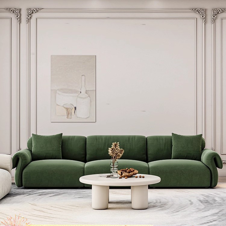 Trendy Designer Mid-Century Style Straight Sofa French Retro Cream Style Home Living Room Octopus Sofa