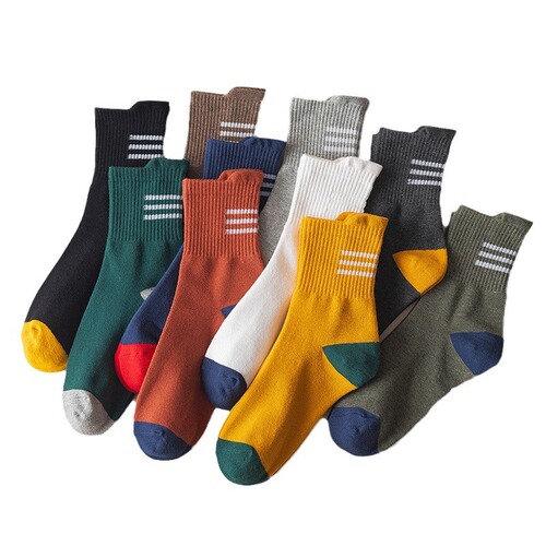 Men's Mid-Calf Socks Spring and Summer Thin Deodorant Absorbent Men's Long Socks Breathable Cotton Socks Wholesale and Dropshipping