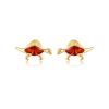 Brand dinosaur, zirconium, earrings, accessory, 750 sample gold, golden color